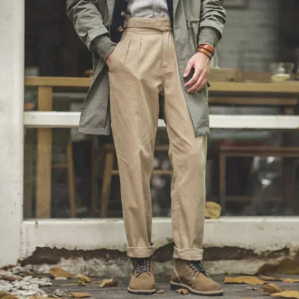 Enzo - Gurkha-Hose mit Faltenfront für Eleganten Look