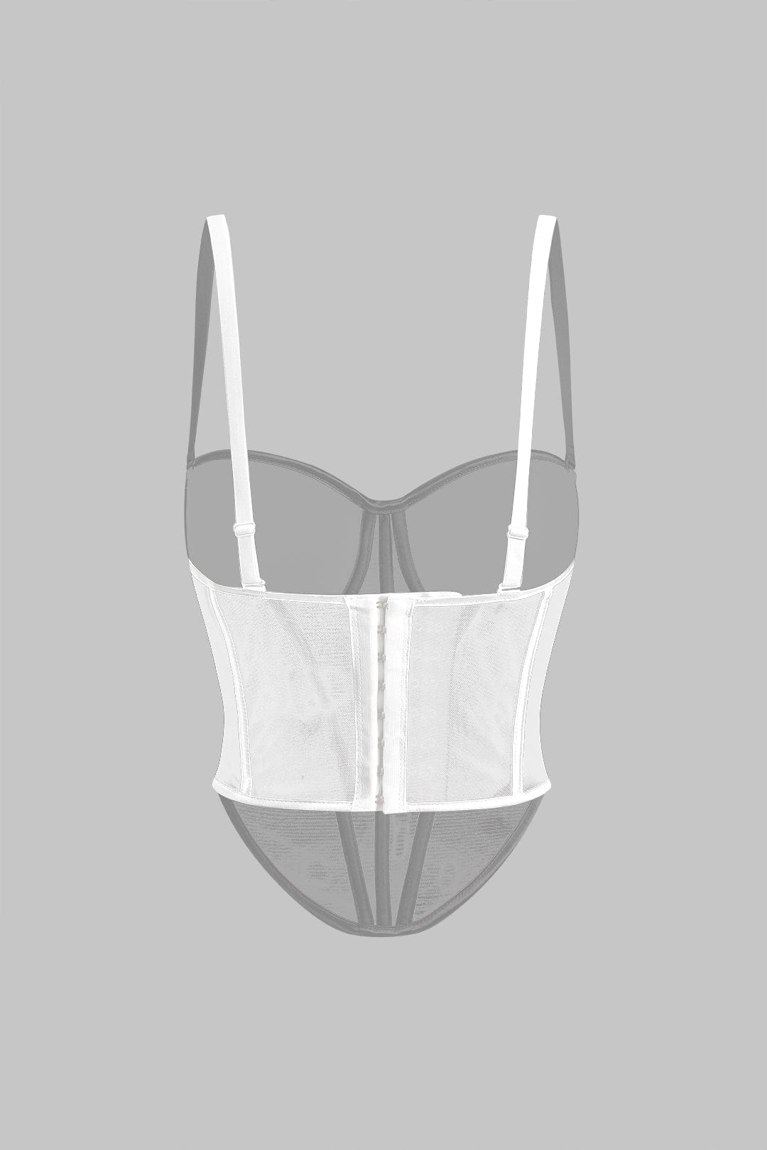 Cecilia | Elegantes Mesh-Korsett-Top mit Kontrastpaspeln