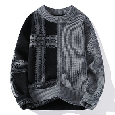 Minimalistischer Patchwork Pullover für Herren