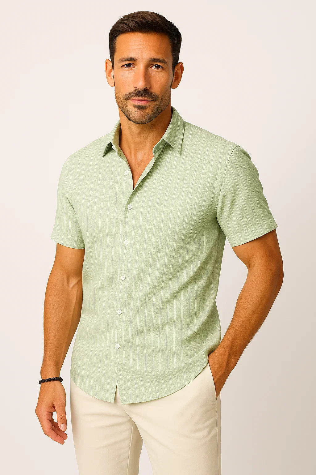 Modernes Kurzarmhemd mit Knopfleiste