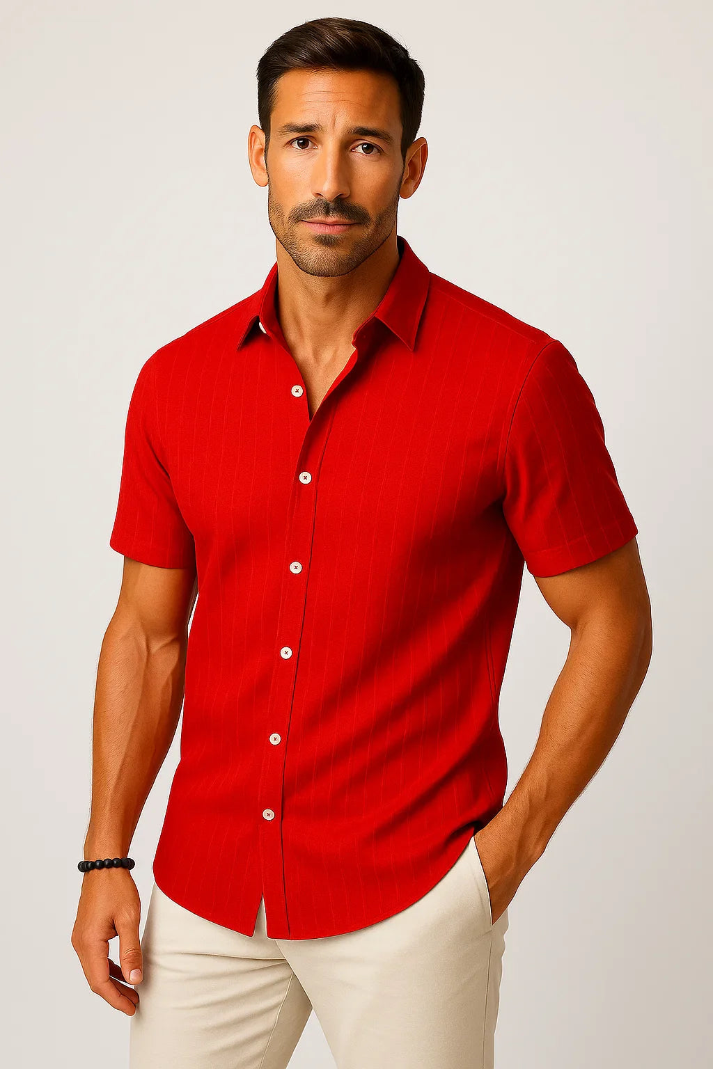 Modernes Kurzarmhemd mit Knopfleiste