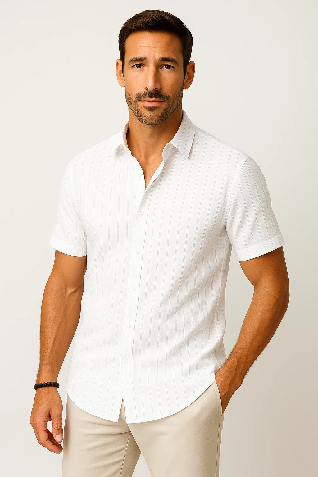 Modernes Kurzarmhemd mit Knopfleiste