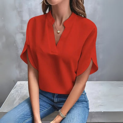 Noemi™ - Elegante und Schlichte Bluse mit V-Ausschnitt