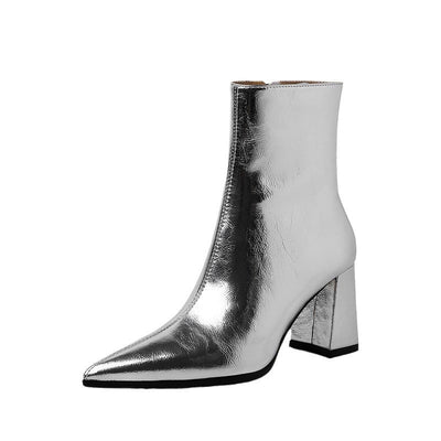 Inez Metallic-Stiefeletten