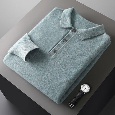 Samuel Strickpullover mit Polokragen und Knopfleiste