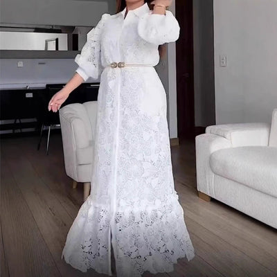 Damen Maxikleid aus edler Spitze Heidi-Mode