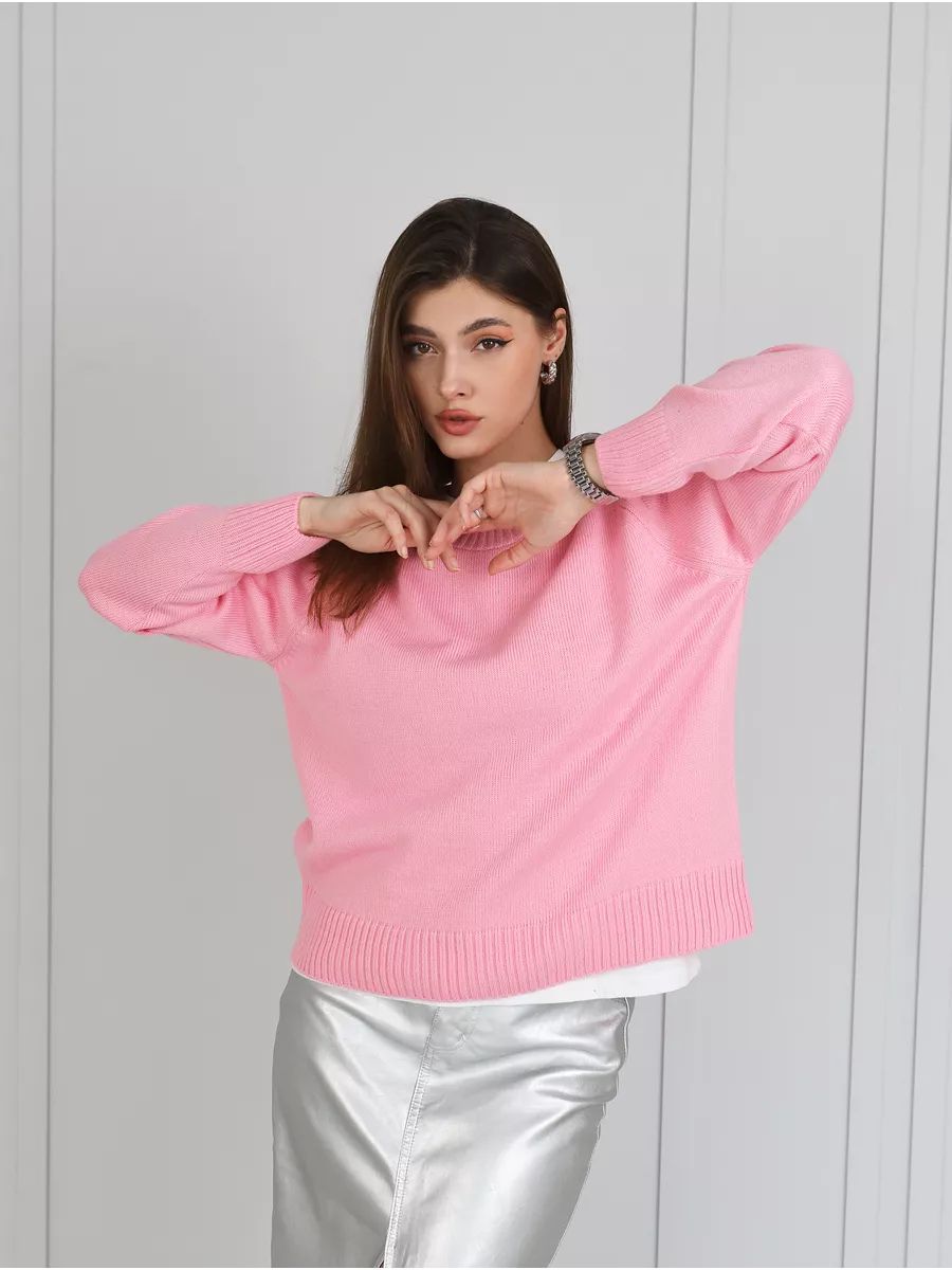 Damen lässiger Strickpullover mit komfortablem Schnitt und feiner Textur Heidi-Mode