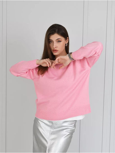 Damen lässiger Strickpullover mit komfortablem Schnitt und feiner Textur Heidi-Mode