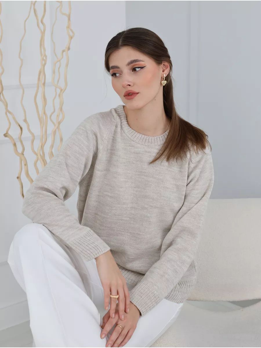 Damen lässiger Strickpullover mit komfortablem Schnitt und feiner Textur Heidi-Mode