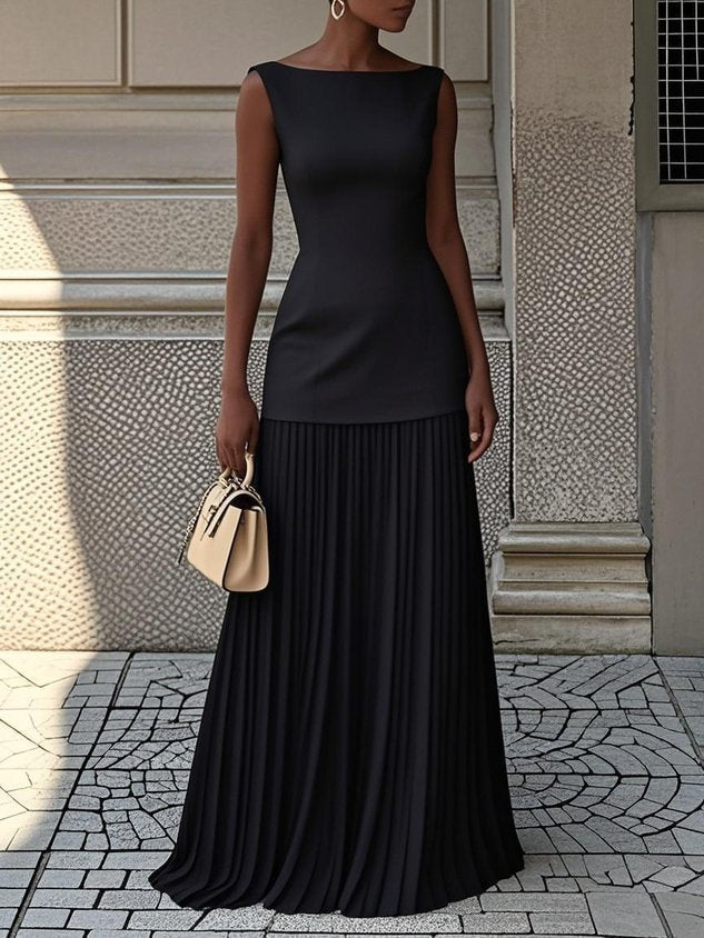 Serena - Faltenmaxikleid