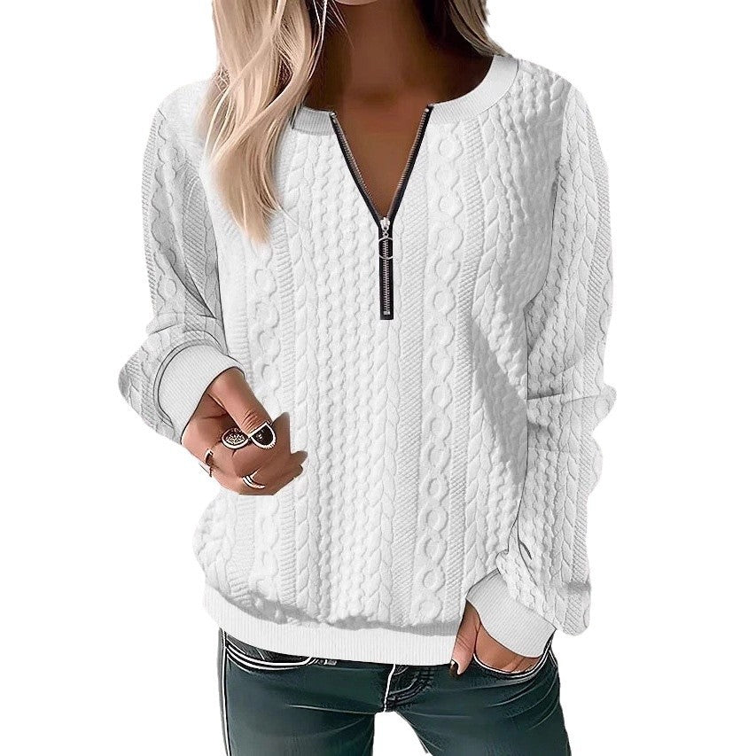 Damen Strickpullover mit Reißverschluss Heidi-Mode