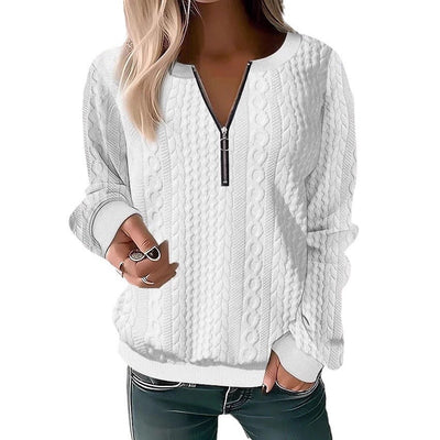 Damen Strickpullover mit Reißverschluss Heidi-Mode