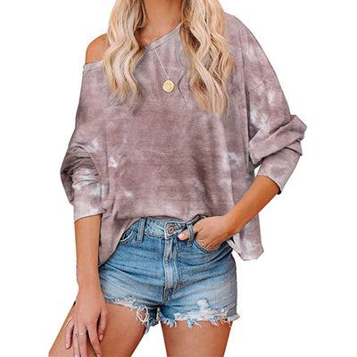Damen Lässiges Oversized-Sweatshirt mit modernem Tie-Dye-Design Heidi-Mode
