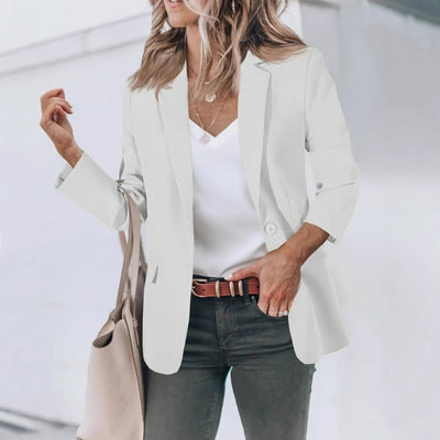 Damen lässiger Blazer mit elegantem Schnitt und praktischen Taschen Heidi-Mode