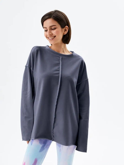 Damen lässiges Oversized-Sweatshirt mit modischen Details Heidi-Mode