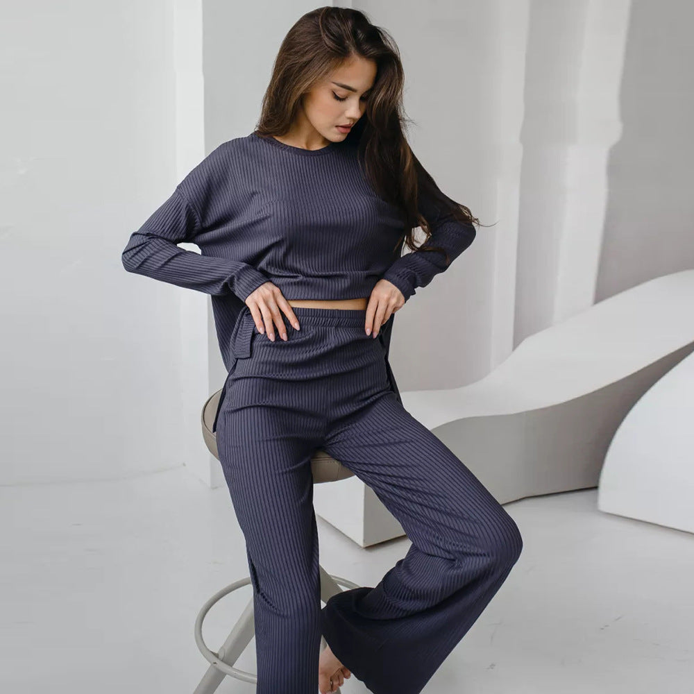 Damen bequemer Loungeanzug mit langem Ärmel und weitem Schnitt Heidi-Mode