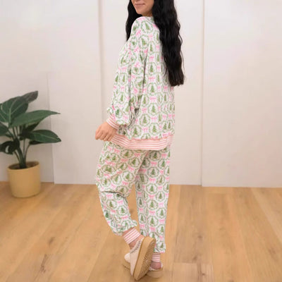 Damen Schlafanzug im festlichen Design von Heidi-Mode