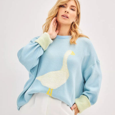 Damen Pullover mit einzigartigem Motiv Heidi-Mode