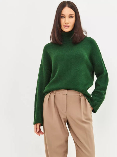 Damen lässiger Rollkragenpullover aus weichem Material Heidi-Mode