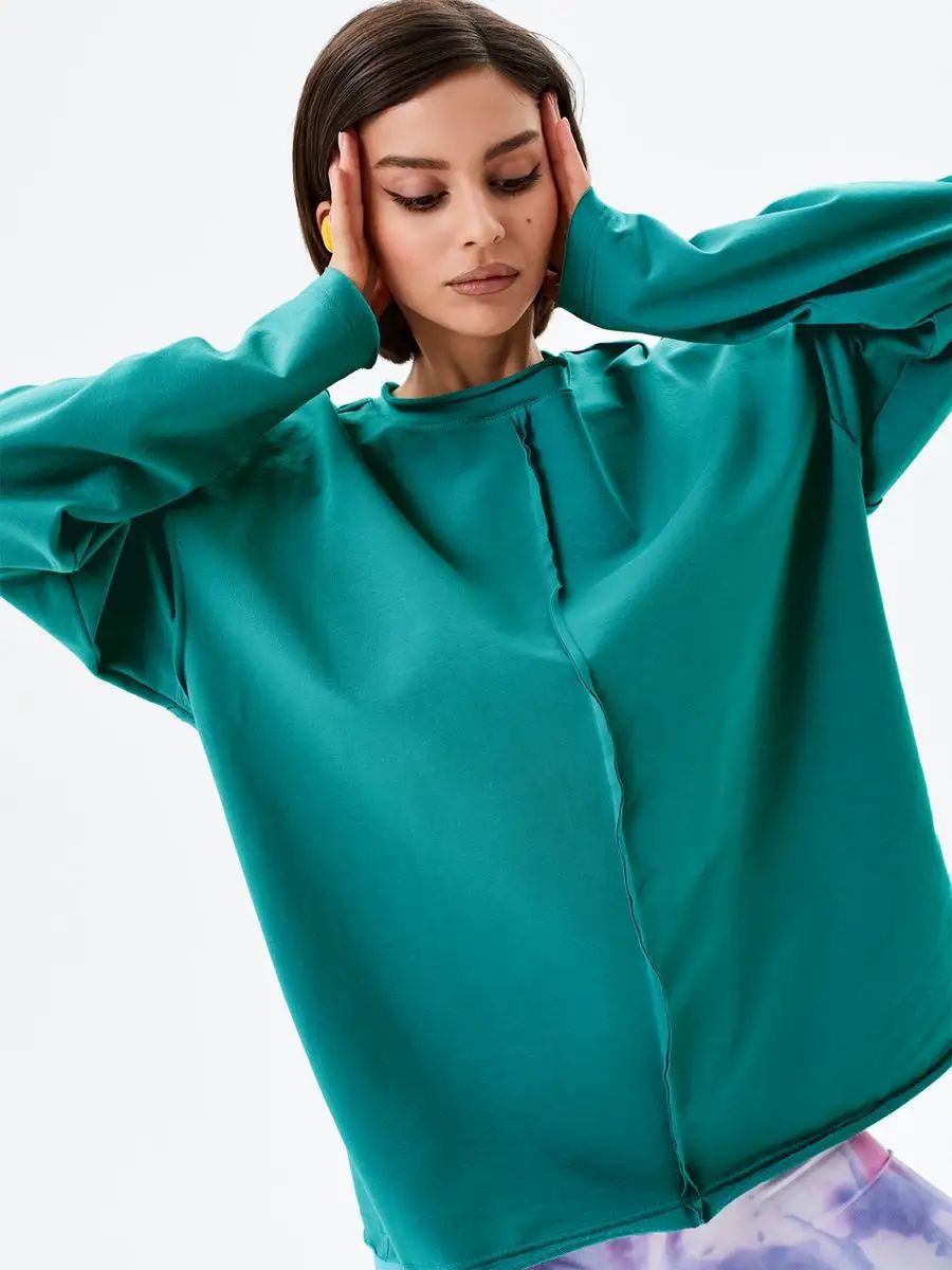 Damen lässiges Oversized-Sweatshirt mit modischen Details Heidi-Mode