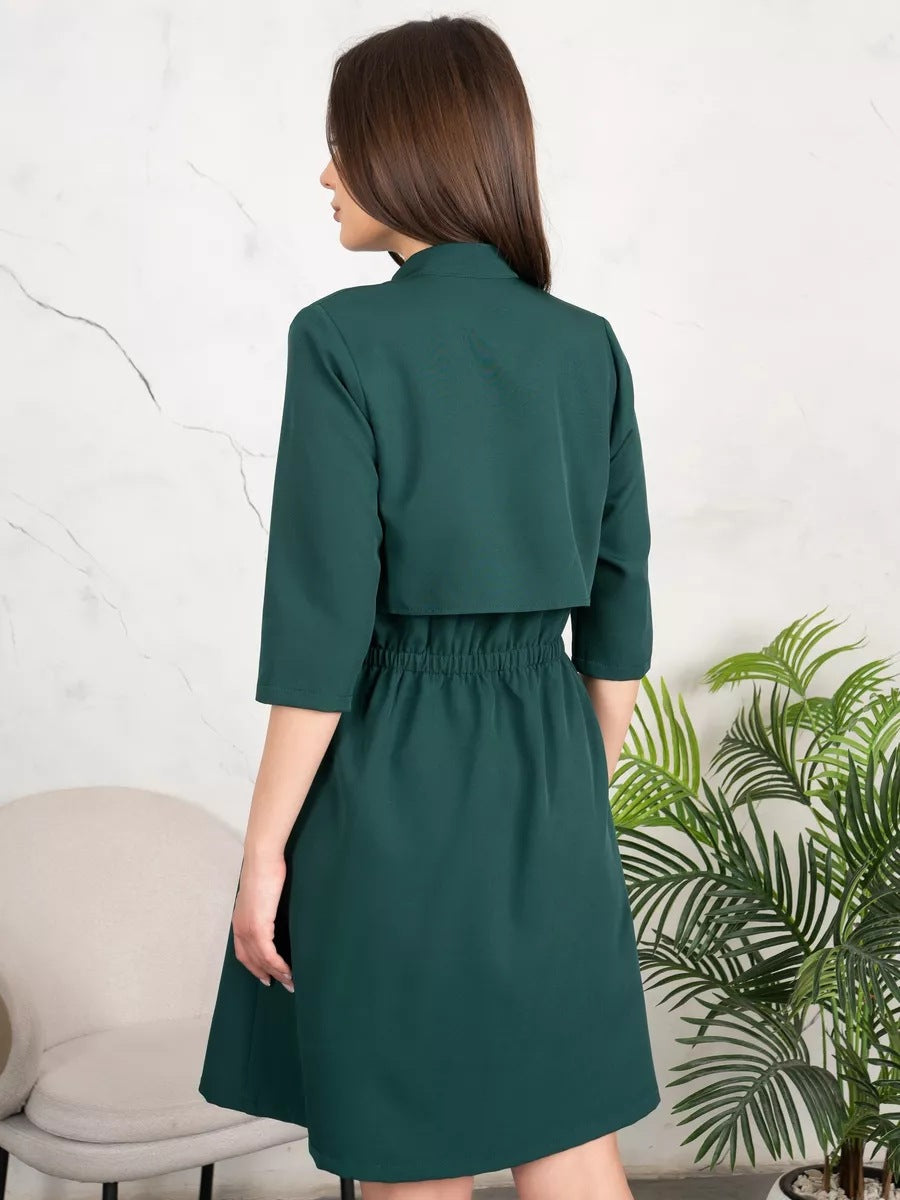 Damen Hemdblusenkleid mit Gürteldesign und praktischen Taschen Heidi-Mode