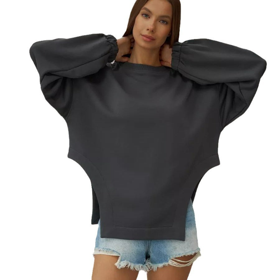 Damen Oversized Sweatshirt mit einzigartiger Schulterpartie und lässigem Schnitt Heidi-Mode