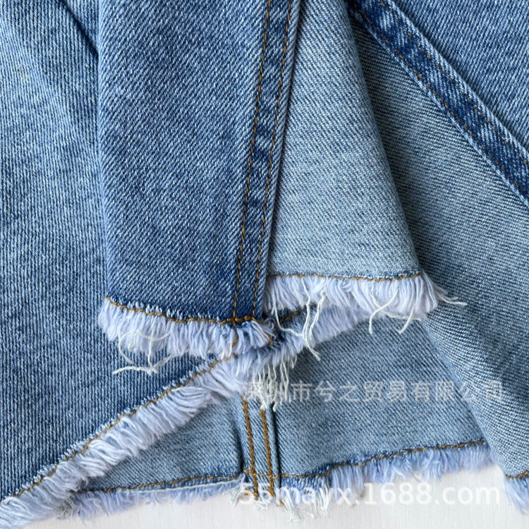 Damen Maxi-Denim-Rock mit hohem Schlitz und lässigem Schnitt Heidi-Mode