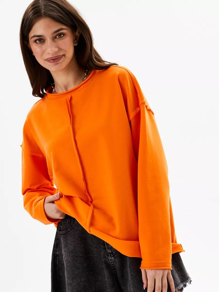 Damen lässiges Oversized-Sweatshirt mit modischen Details Heidi-Mode