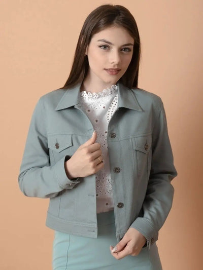 Damen Jeansjacke im modernen Schnitt mit praktischen Taschen Heidi-Mode