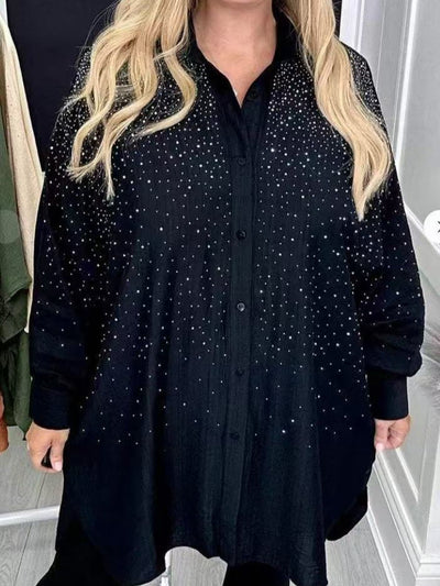 Damen Bluse mit glitzernden Details und lässigem Schnitt Heidi-Mode