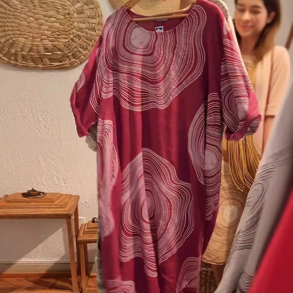 Damen Tunika-Kleid mit einzigartigem Muster und weitem Schnitt Heidi-Mode