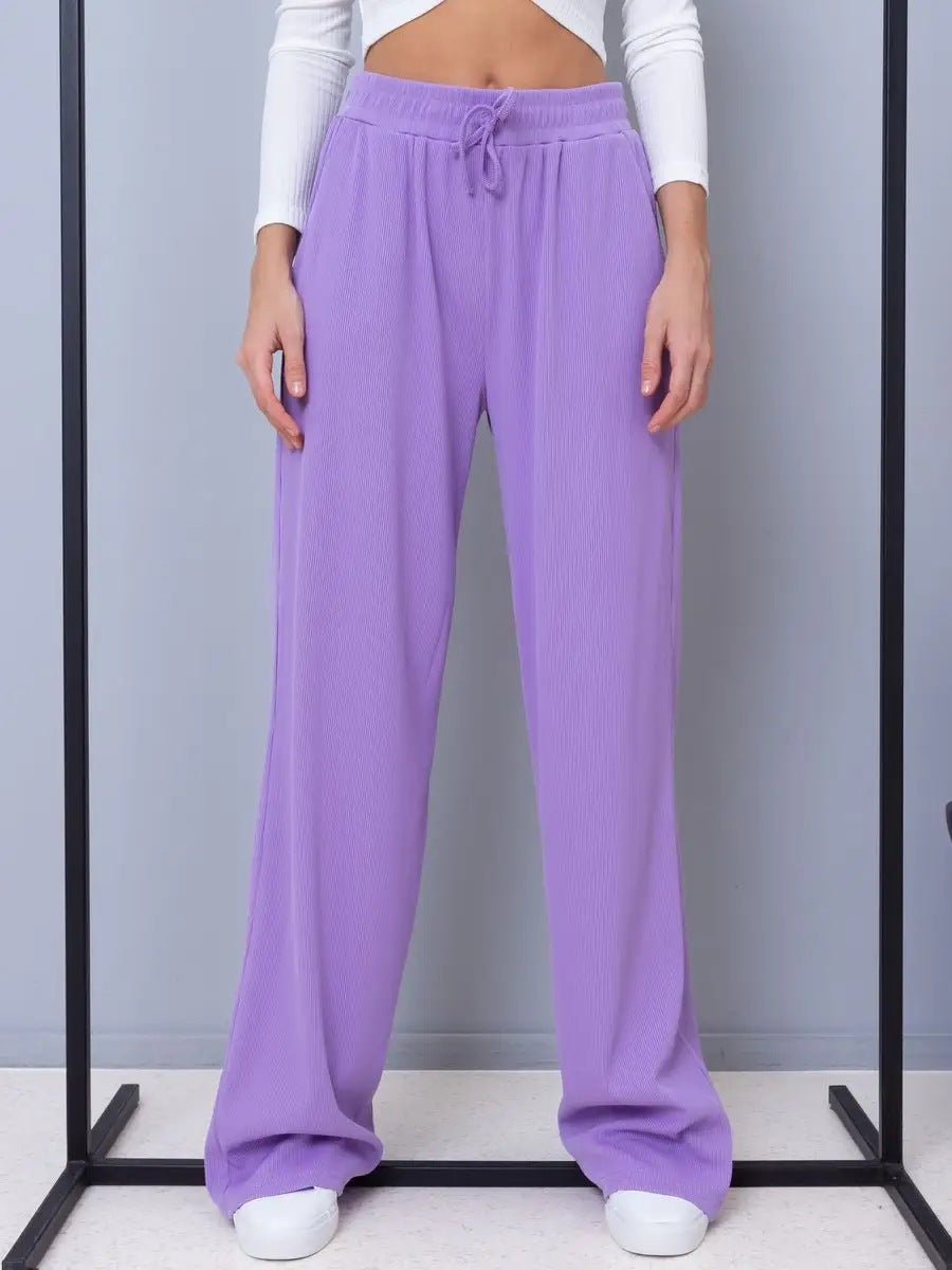 Damen lässige Komforthose mit elastischem Bund und praktischen Taschen Heidi-Mode