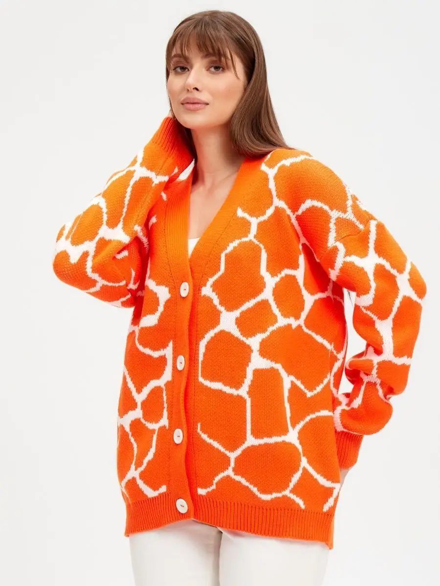 Damen Strickjacke mit grafischem Muster und eleganter Silhouette Heidi-Mode