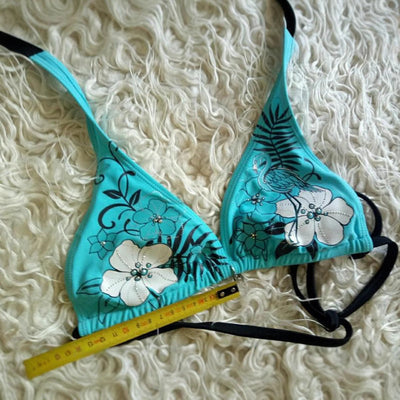 Damen Bikiniset mit floralem Druck und individuellem Halterdesign Heidi-Mode
