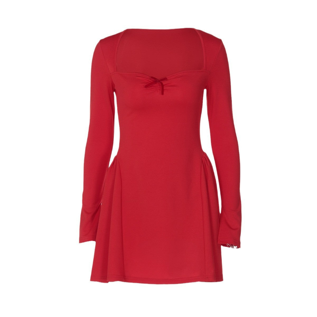 Damen Mini-Kleid mit schulterfreiem Design und fließendem Rock Heidi-Mode