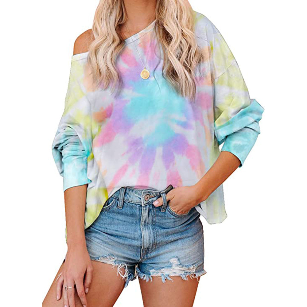 Damen Lässiges Oversized-Sweatshirt mit modernem Tie-Dye-Design Heidi-Mode