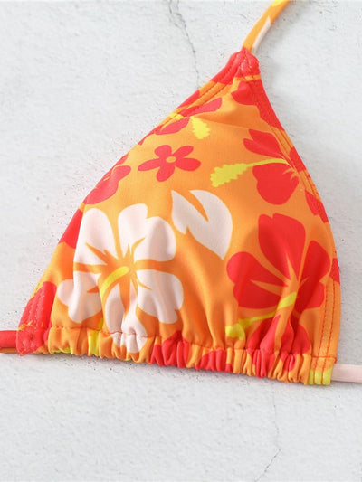 Damen Floral Print Zweiteiliger Badeanzug mit Sarong Heidi-Mode