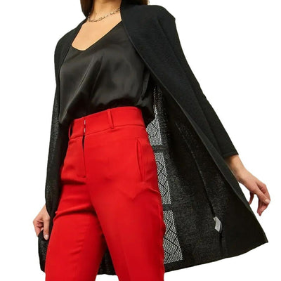 Damen eleganter Strickcardigan mit offenem Schnitt und feinem Muster Heidi-Mode