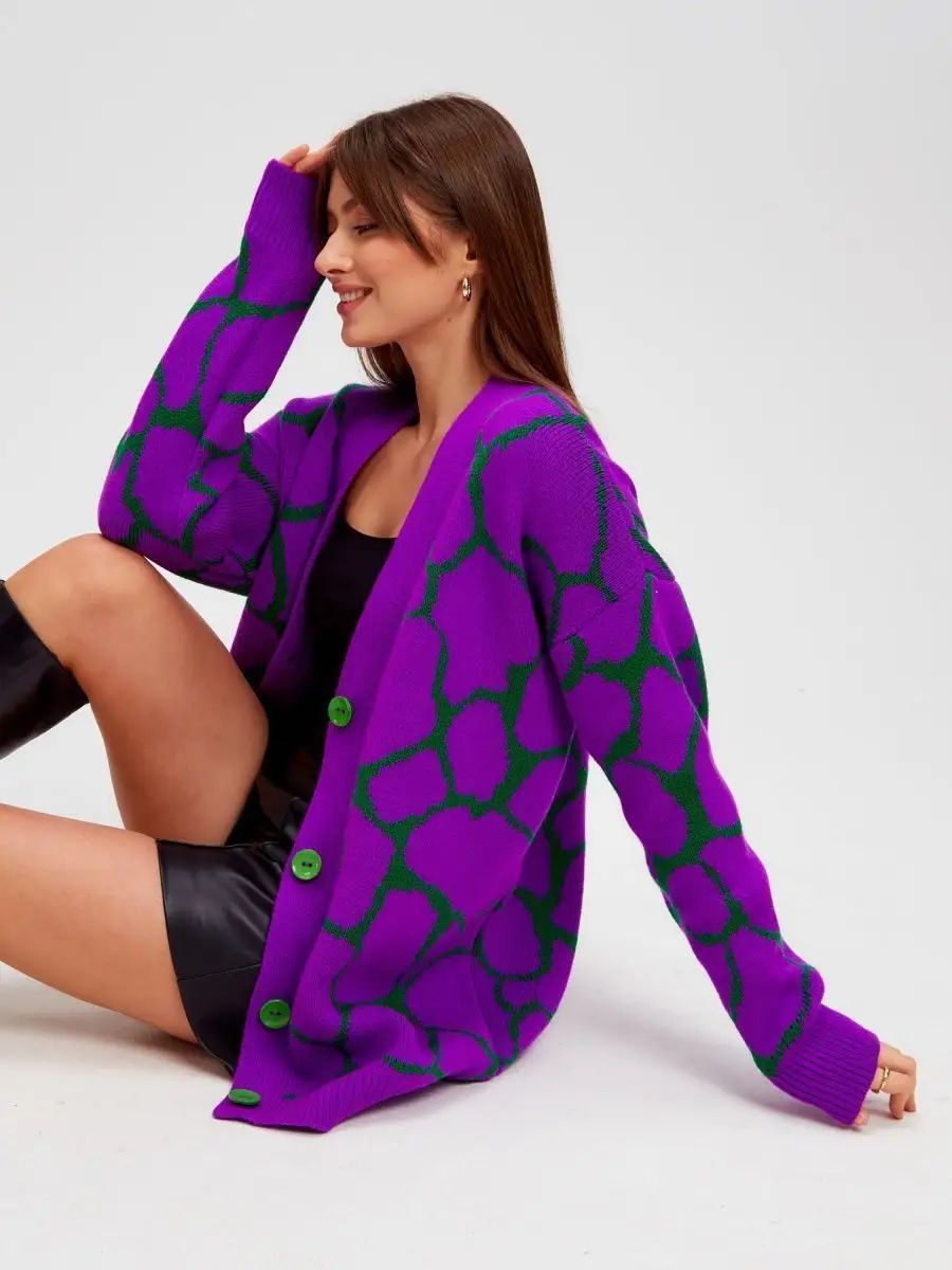 Damen Strickjacke mit grafischem Muster und eleganter Silhouette Heidi-Mode