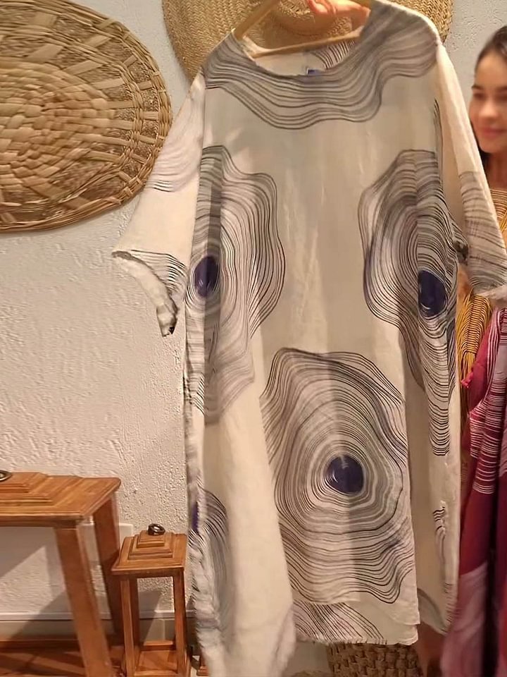 Damen Tunika-Kleid mit einzigartigem Muster und weitem Schnitt Heidi-Mode