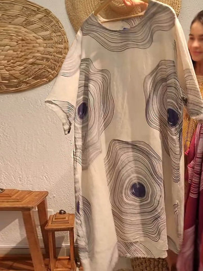 Damen Tunika-Kleid mit einzigartigem Muster und weitem Schnitt Heidi-Mode