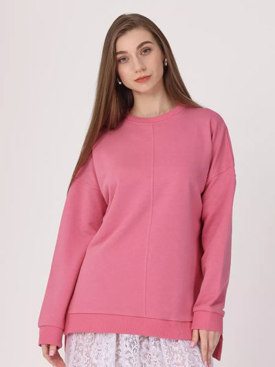 Damenoversized Pullover mit seitlichen Schlitzen und lässigem Schnitt Heidi-Mode