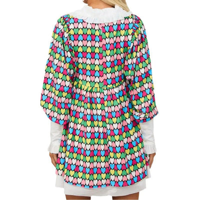 Damen Minikleid mit großzügigem Kragen und lässigem Leoprint Heidi-Mode