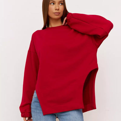 Damen Oversized Sweatshirt mit einzigartiger Schulterpartie und lässigem Schnitt Heidi-Mode