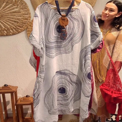 Damen Tunika-Kleid mit einzigartigem Muster und weitem Schnitt Heidi-Mode