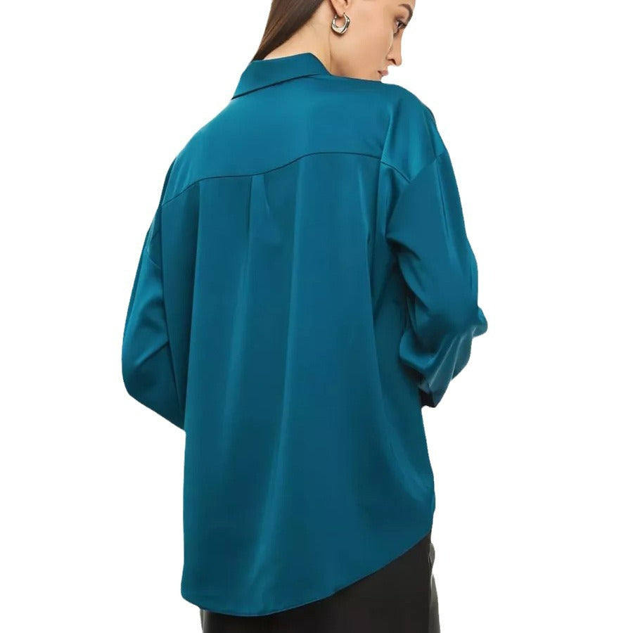 Damen Elegantes Blusenoberteil aus hochwertigem Satin Heidi-Mode