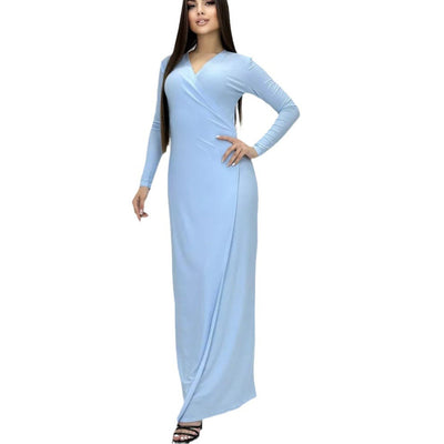 Damen Wickelkleid mit tiefem V-Ausschnitt und eleganter Raffung Heidi-Mode