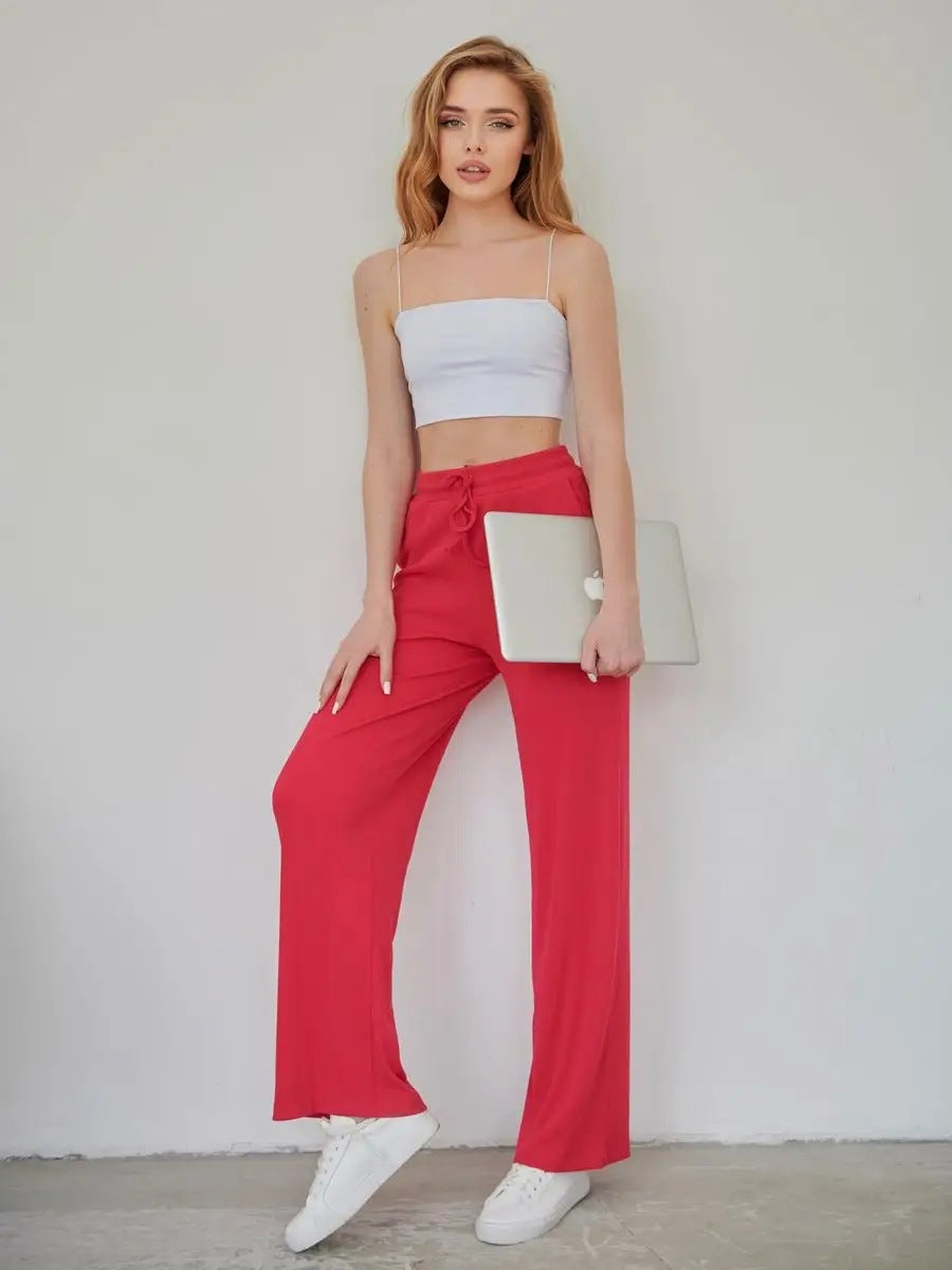 Damen lässige Komforthose mit elastischem Bund und praktischen Taschen Heidi-Mode