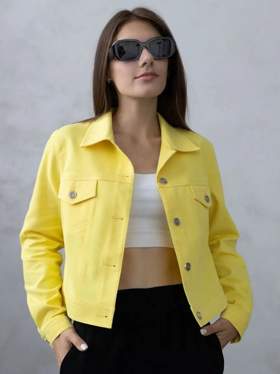 Damen Jeansjacke im modernen Schnitt mit praktischen Taschen Heidi-Mode