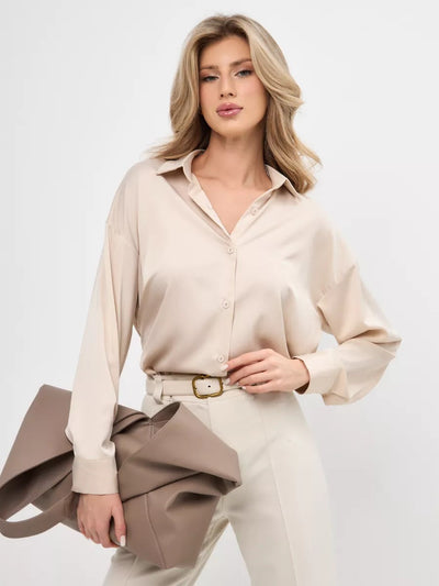 Damen Elegantes Blusenoberteil aus hochwertigem Satin Heidi-Mode